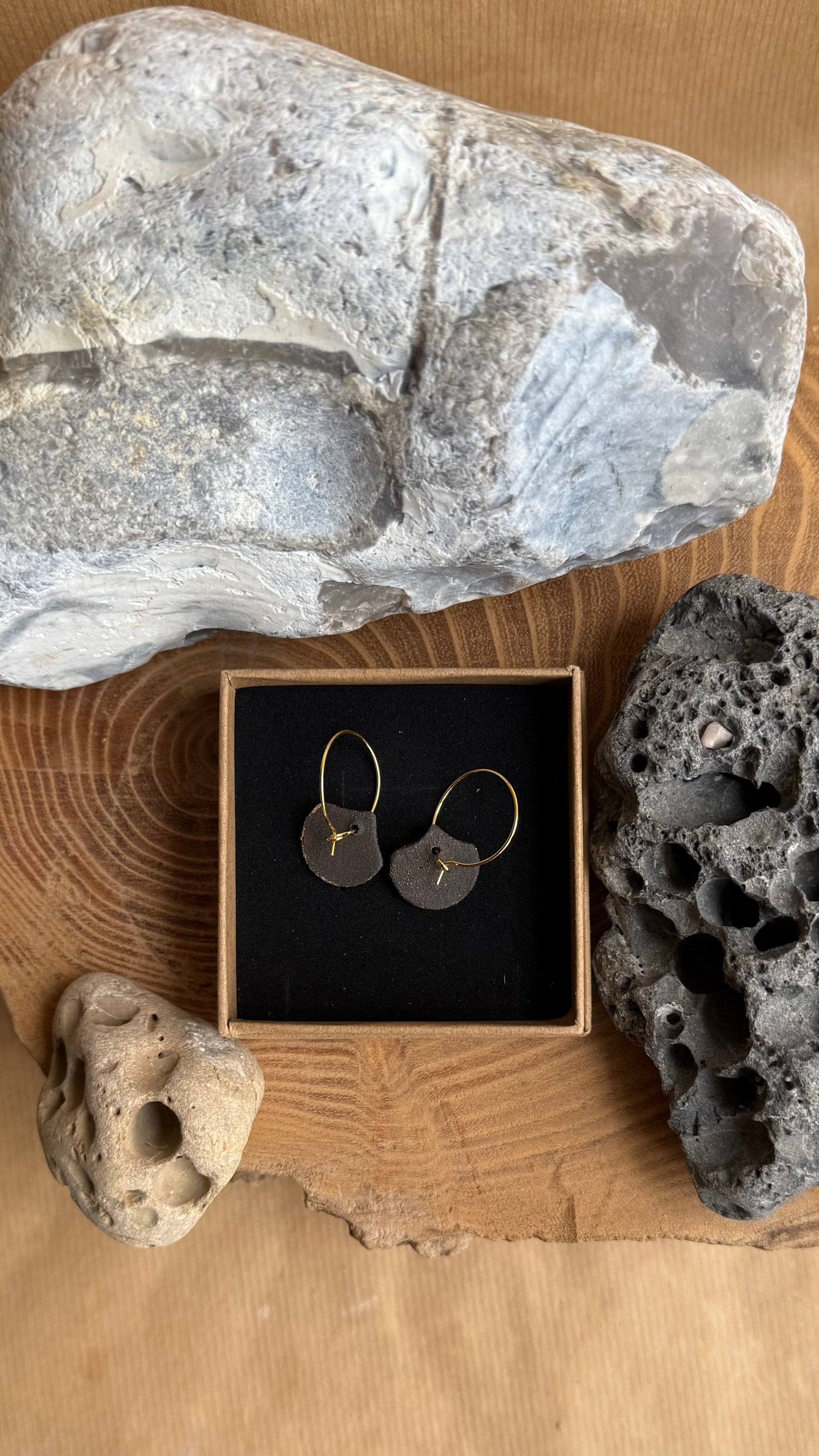 Scale Earrings - 22K Gold Plated Hoops