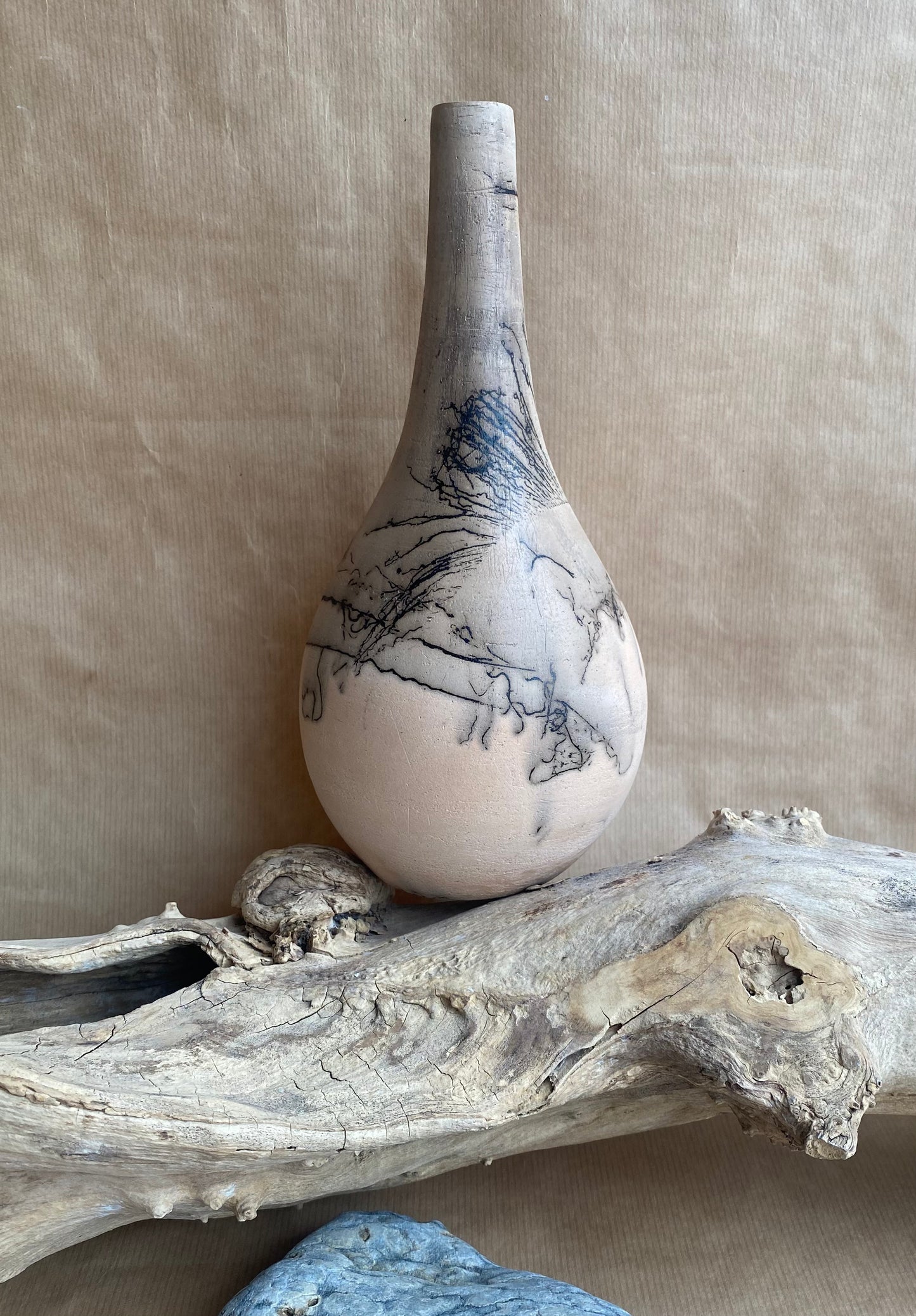 Horsehair Raku Vase 17