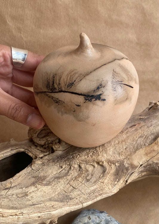 Horsehair Raku Vase 18