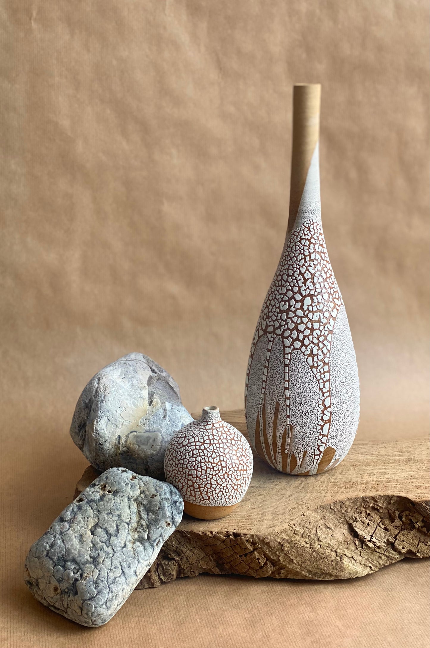 Tall Long Necked Bottle - Riverbed